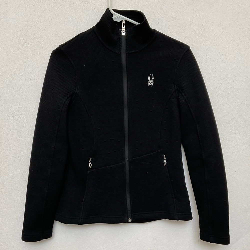 Spyder Core Black Full Zip Sweater Jacket Size Medium Women's Winter Warm
